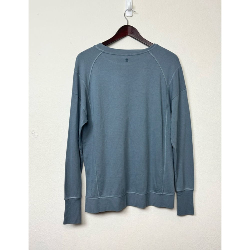 Sweaty Betty Woman Blue After Class Sweatshirt Pullover Gym Workout Lounge Yoga
